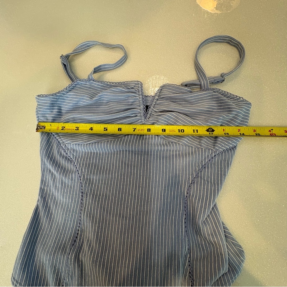 Lulu's Bodysuit Light Blue Striped Adjustable - Picture 11 of 13